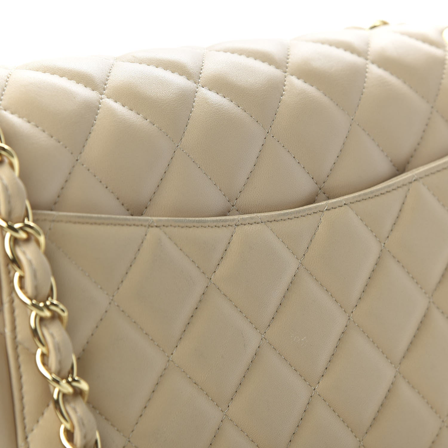 Chanel Lambskin Quilted Jumbo Double Flap Beige Clair 11 of 13