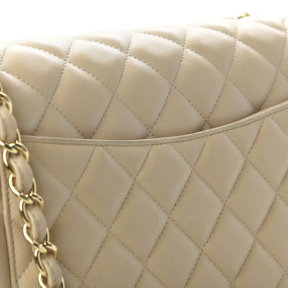 Chanel Lambskin Quilted Jumbo Double Flap Beige Clair 11 of 13