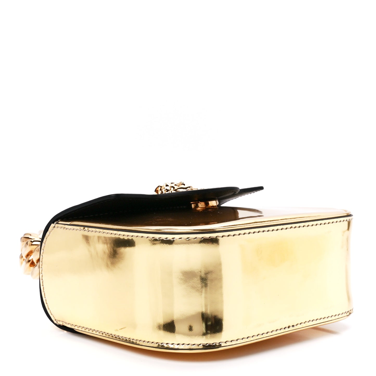 Metallic Calfskin Mini La Medusa Bag Gold