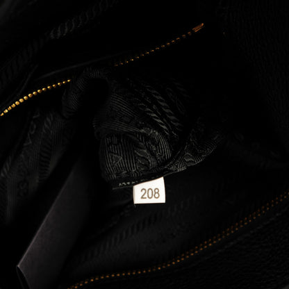Prada Vitello Daino Pushlock Tote Black 7 of 8