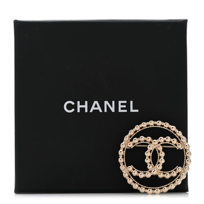 Chanel Metal Bead CC Round Brooch Gold 5 of 5