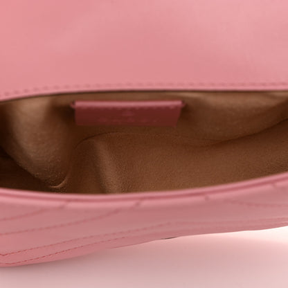 Gucci Calfskin Matelasse Super Mini GG Marmont Shoulder Bag Wild Rose 5 of 11