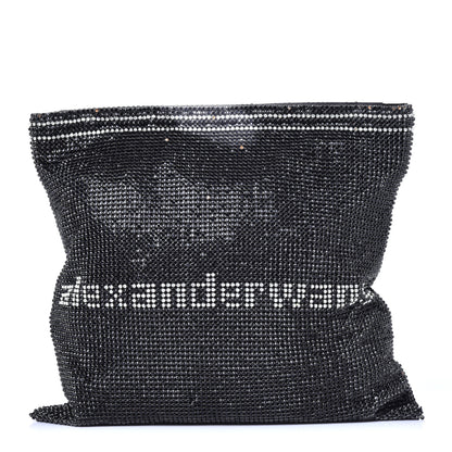 Alexander Wang Rhinestone Chain Mesh Wanglock Logo Pouch Black White 1 of 10