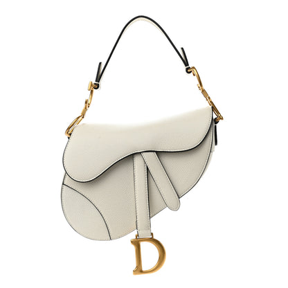 Christian Dior Grained Calfskin Mini Saddle Bag White 1 of 10