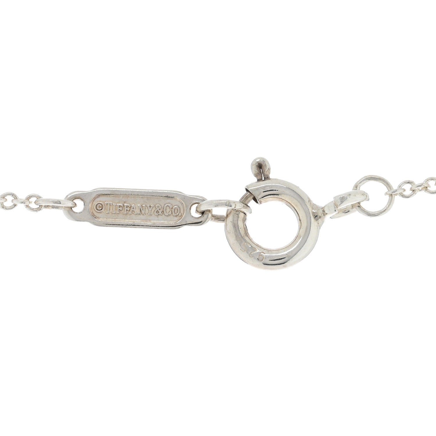 Tiffany Sterling Silver Pink Sapphire Heart Key Pendant Necklace 4 of 5