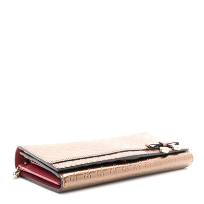 Gucci Metallic Patent Microguccissima Signature Chain Wallet Bronze 4 of 10
