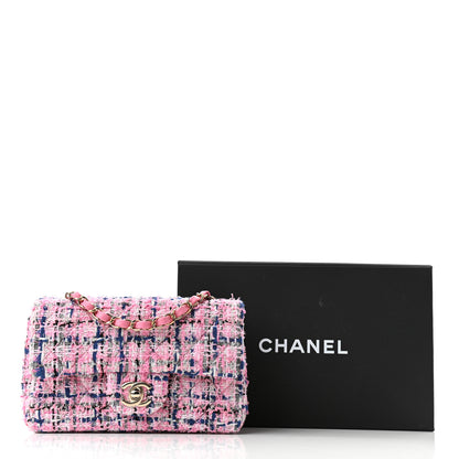 Chanel Tweed Quilted Mini Rectangular Flap Pink Multicolor 11 of 11