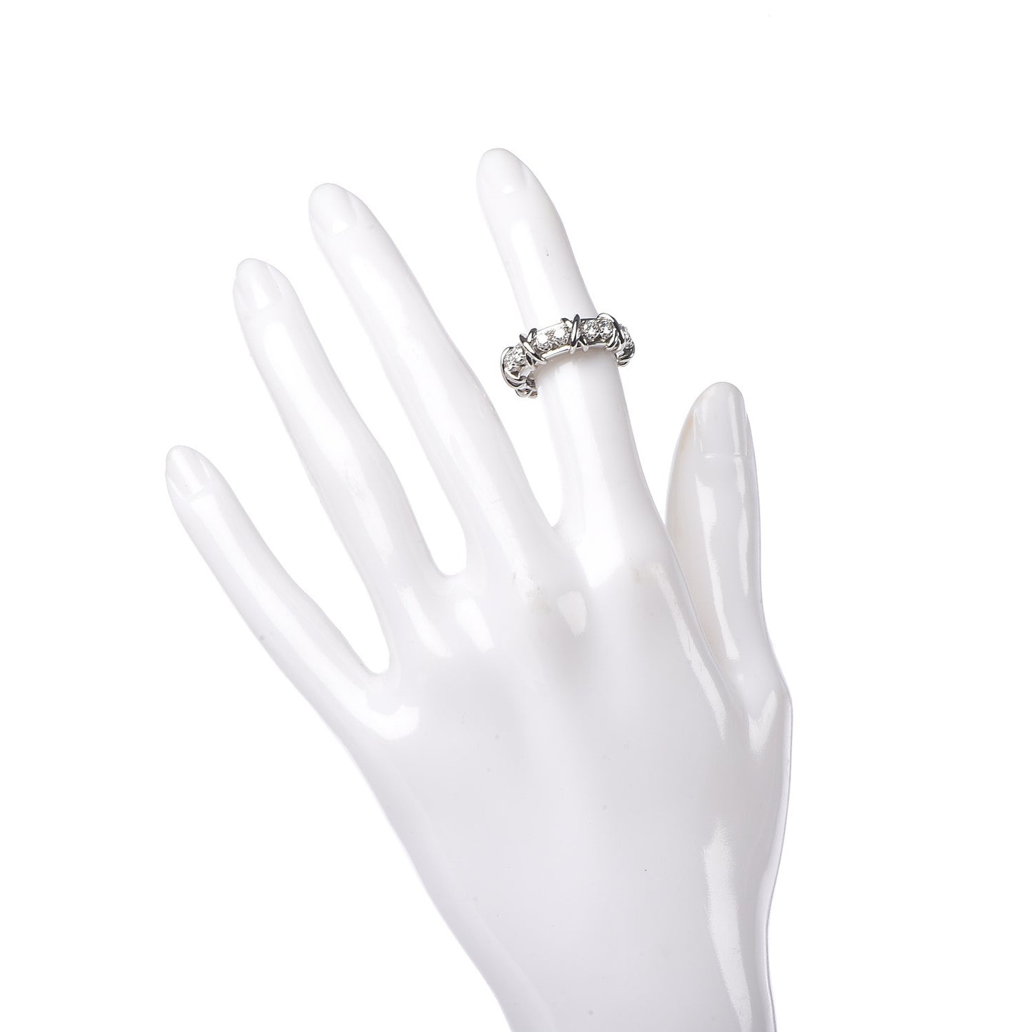 Platinum Diamond Schlumberger Sixteen Stone Ring 45 3.5