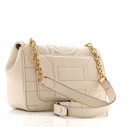 Salvatore Ferragamo Calfskin Quilted Gancini Flap Bag Bone 3 of 10