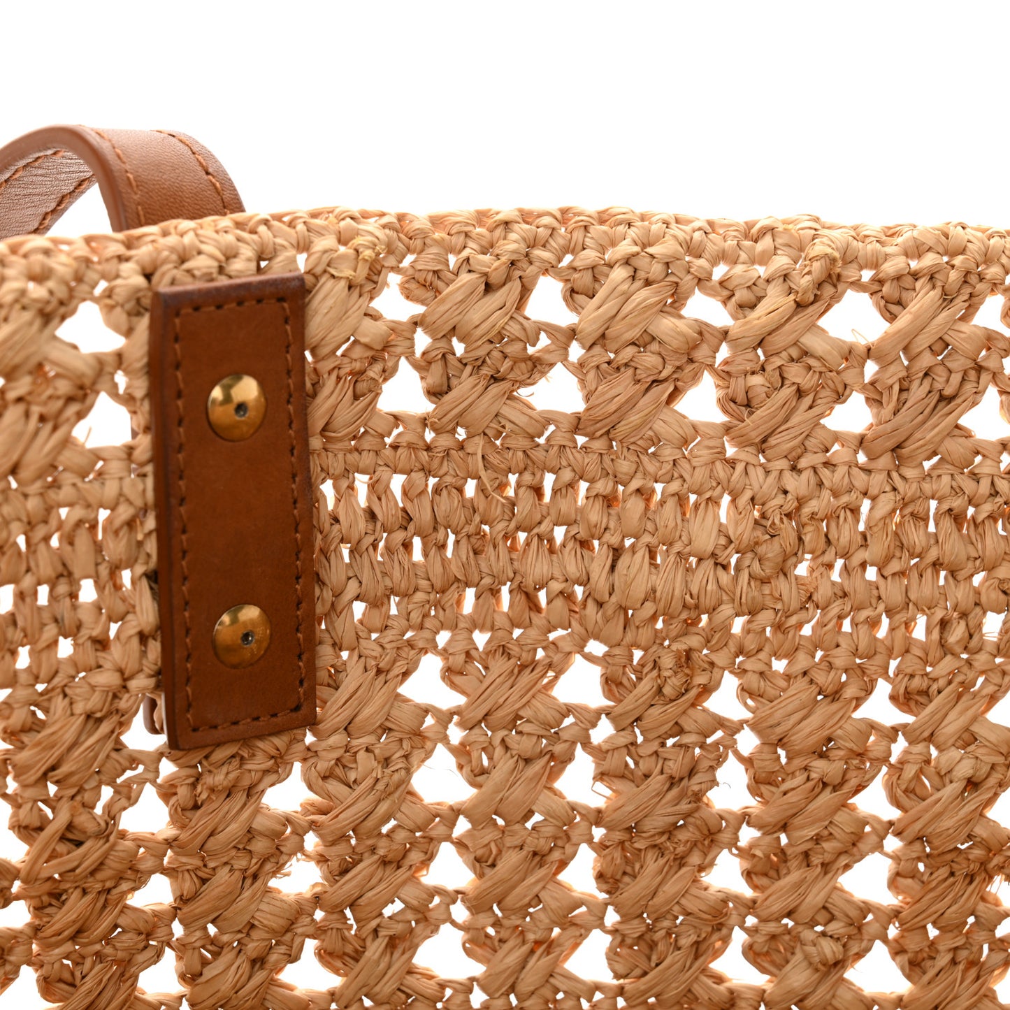 Raffia Calfskin Small Panier Tote Naturel