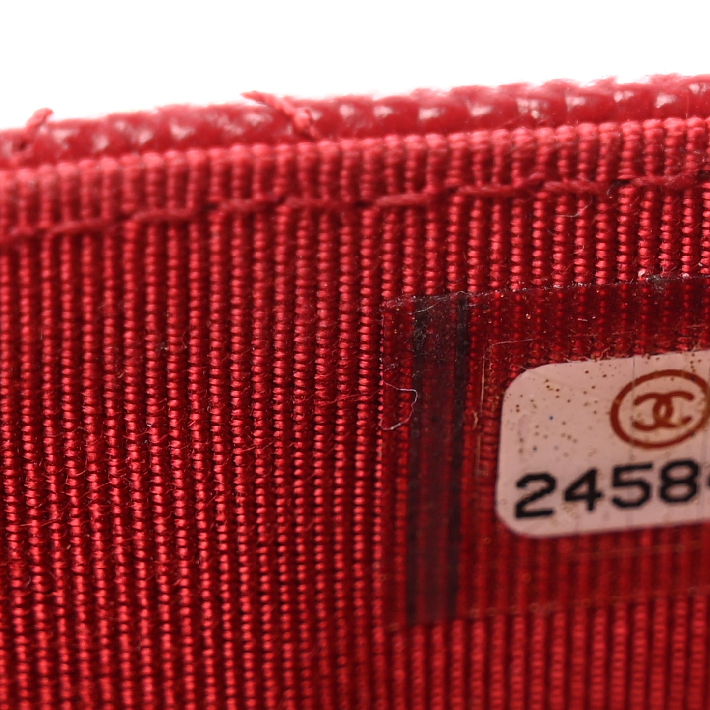 Caviar Quilted Flap Card Holder Wallet Dark Red