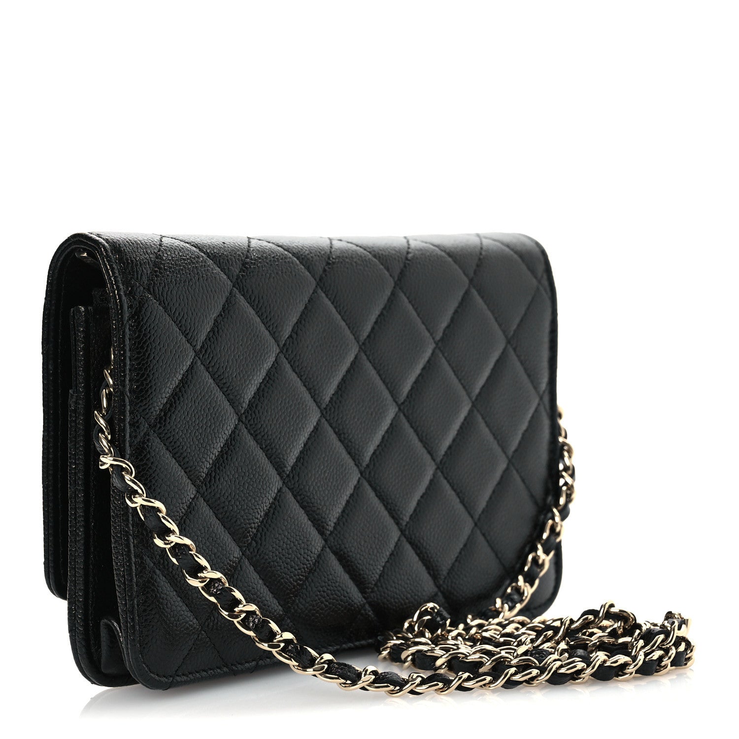 Chanel Caviar Quilted Chain CC Wallet On Chain WOC Black 3 of 11