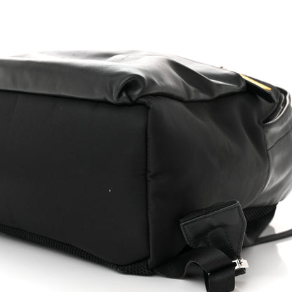 Fendi Nylon Vitello Liberty Vitello Dolce Monster Eyes Rounded Backpack Black Sunflower 10 of 13