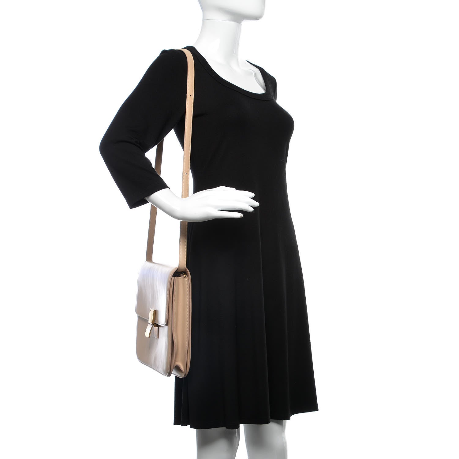 Celine Box Calfskin Large Classic Box Flap Bag Powder 2 of 6