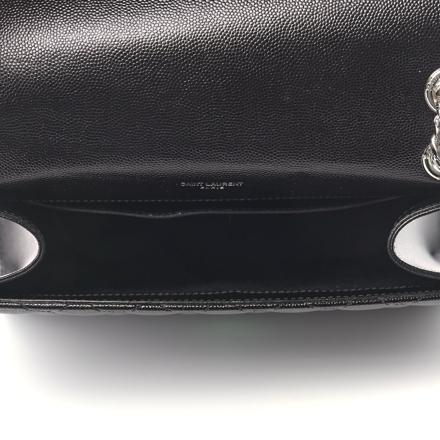 Grain De Poudre Textured Mixed Matelasse Triquilt Medium Monogram Satchel Black