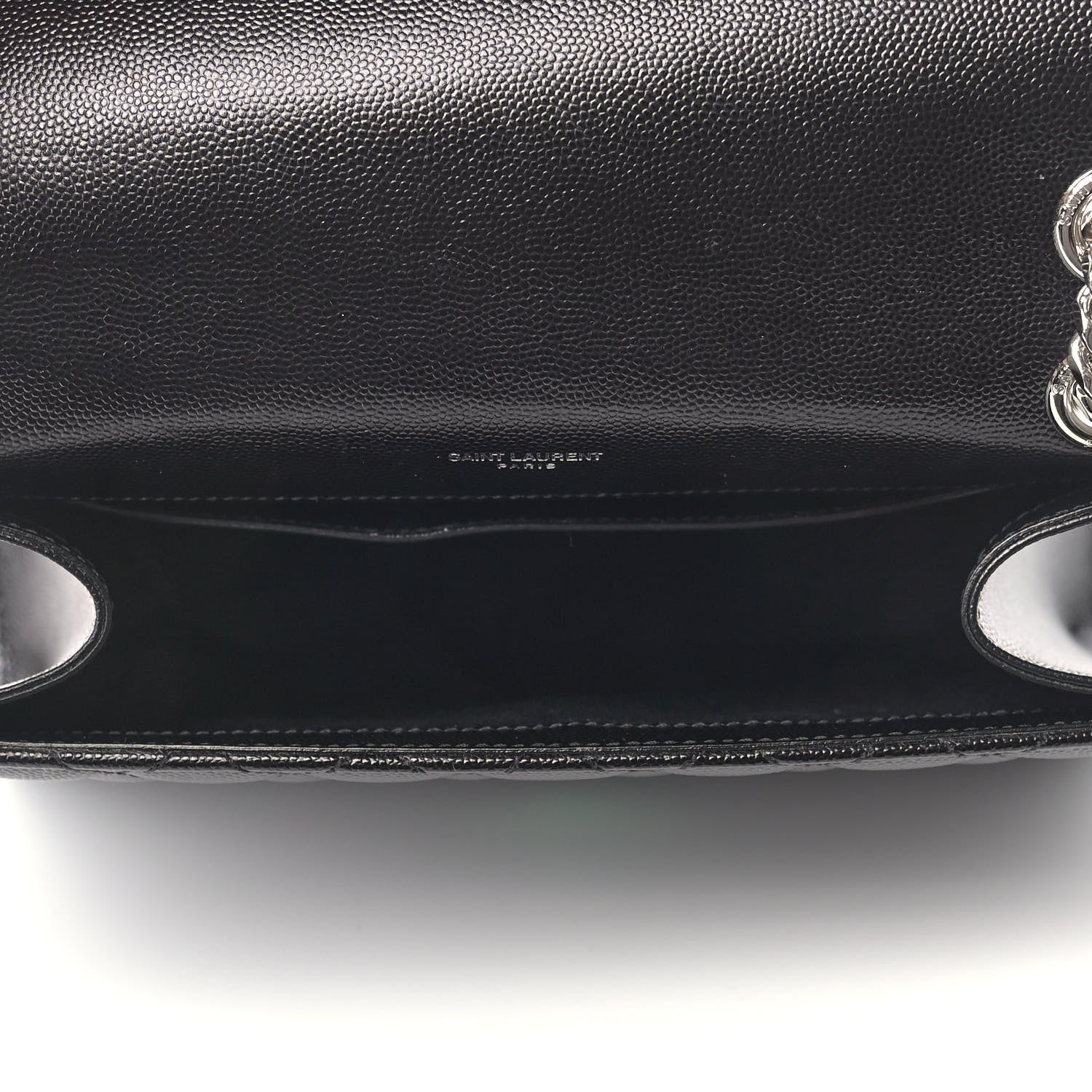 Saint Laurent Grain De Poudre Textured Mixed Matelasse Triquilt Medium Monogram Satchel Black 4 of 9