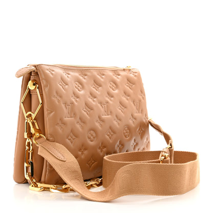Louis Vuitton Lambskin Embossed Monogram Coussin PM Camel 3 of 10