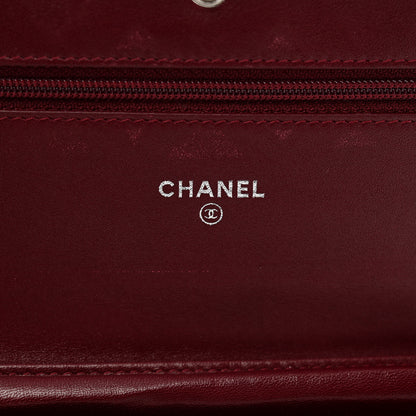 Chanel Patent Quilted Brilliant Wallet On Chain WOC Red 5 of 11