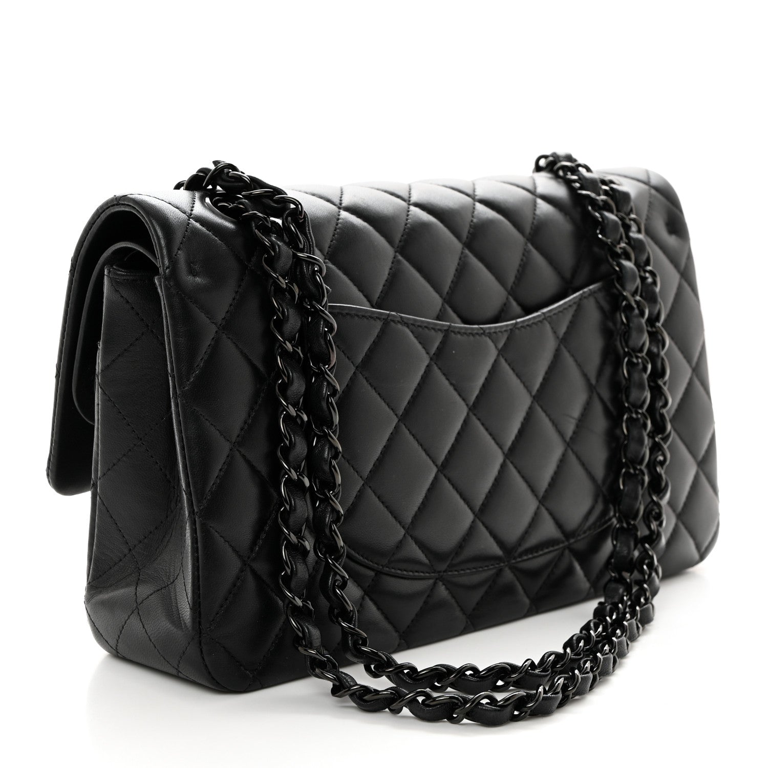 Chanel Lambskin Quilted Medium Double Flap So Black 3 of 10