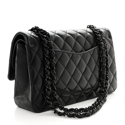 Chanel Lambskin Quilted Medium Double Flap So Black 3 of 10