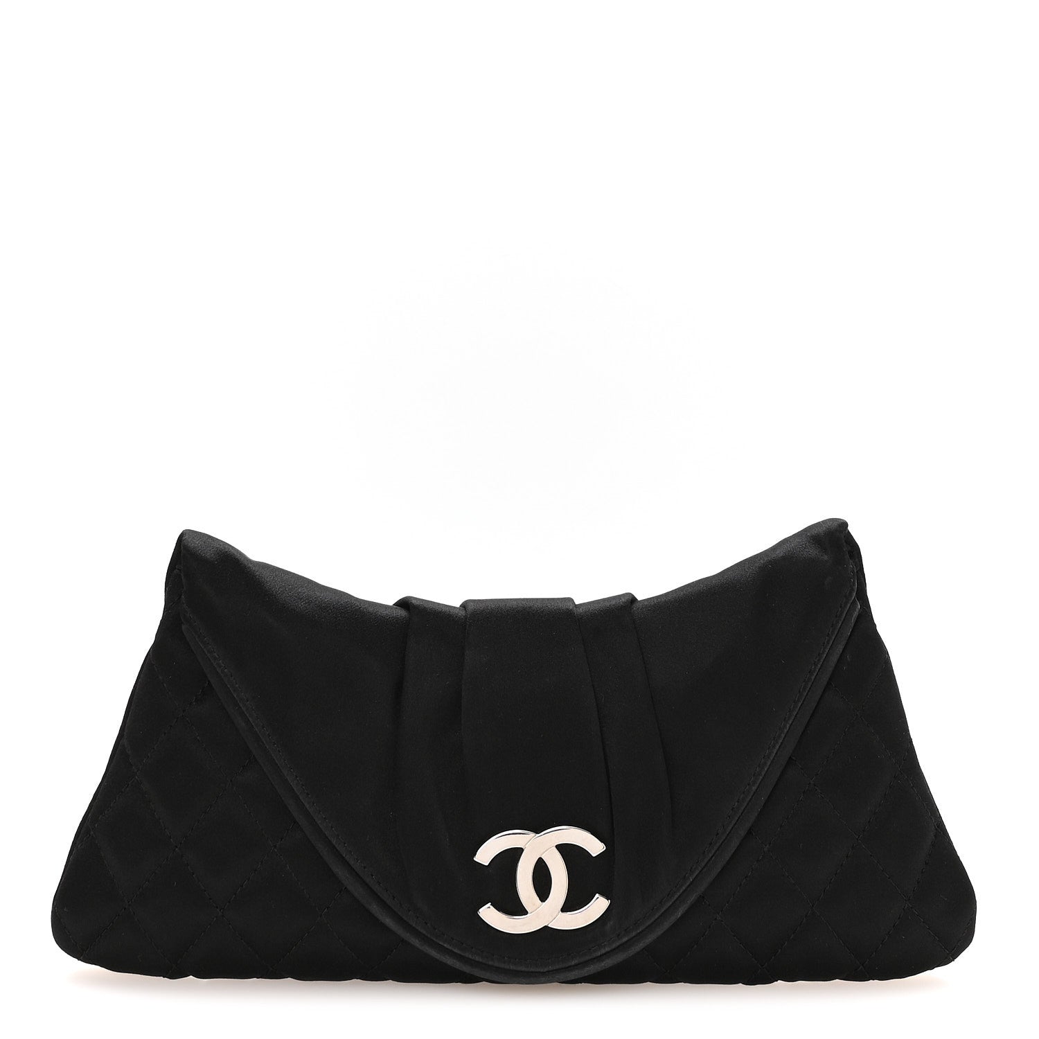 Chanel Satin Quilted Flap Clutch Black 1 of 7