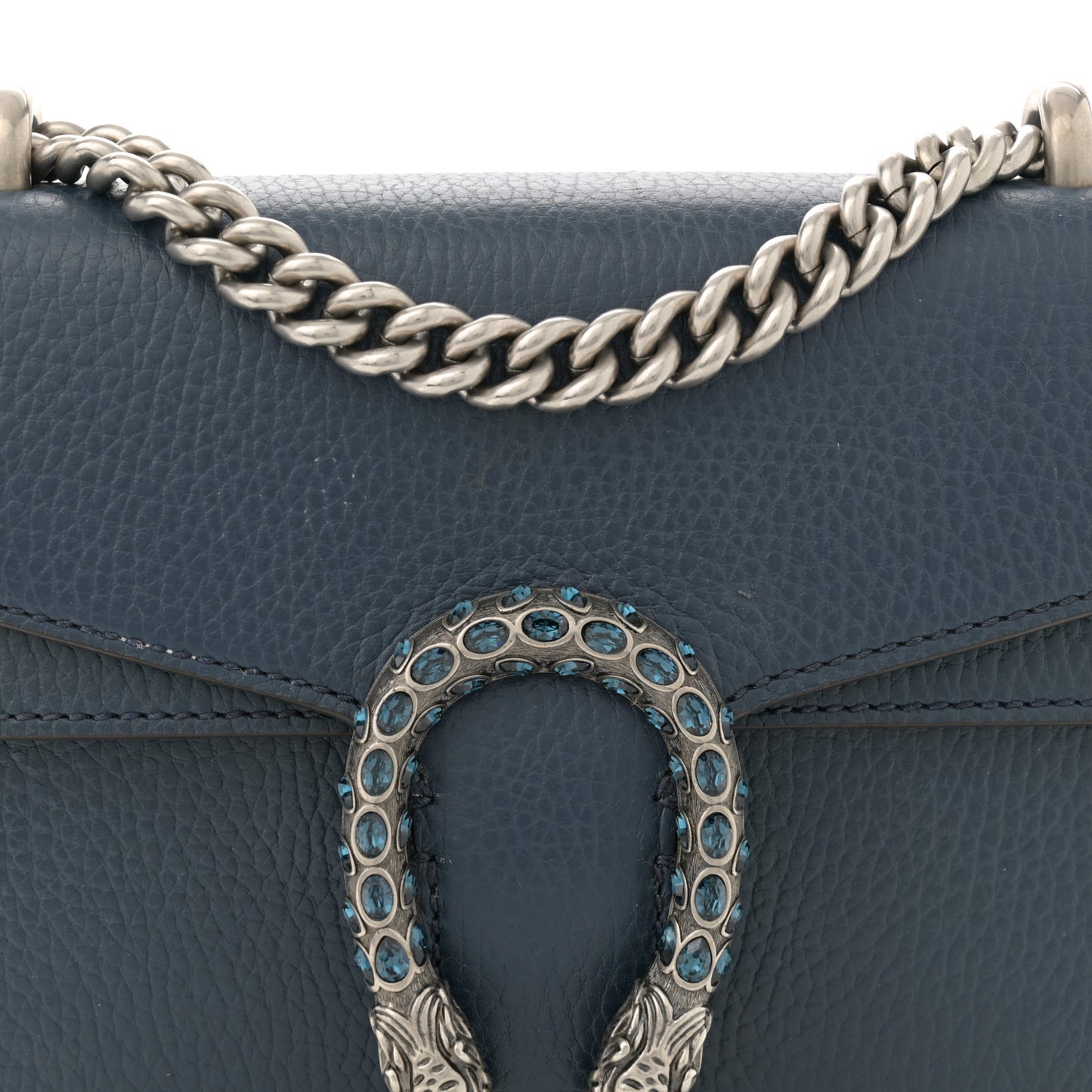 Dollar Calfskin Crystal Mini Dionysus Shoulder Bag Blue Agata Montana Sapphire