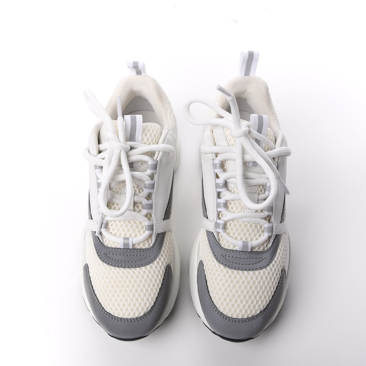 Technical Mesh Calfskin Mens B22 Sneakers 37 White