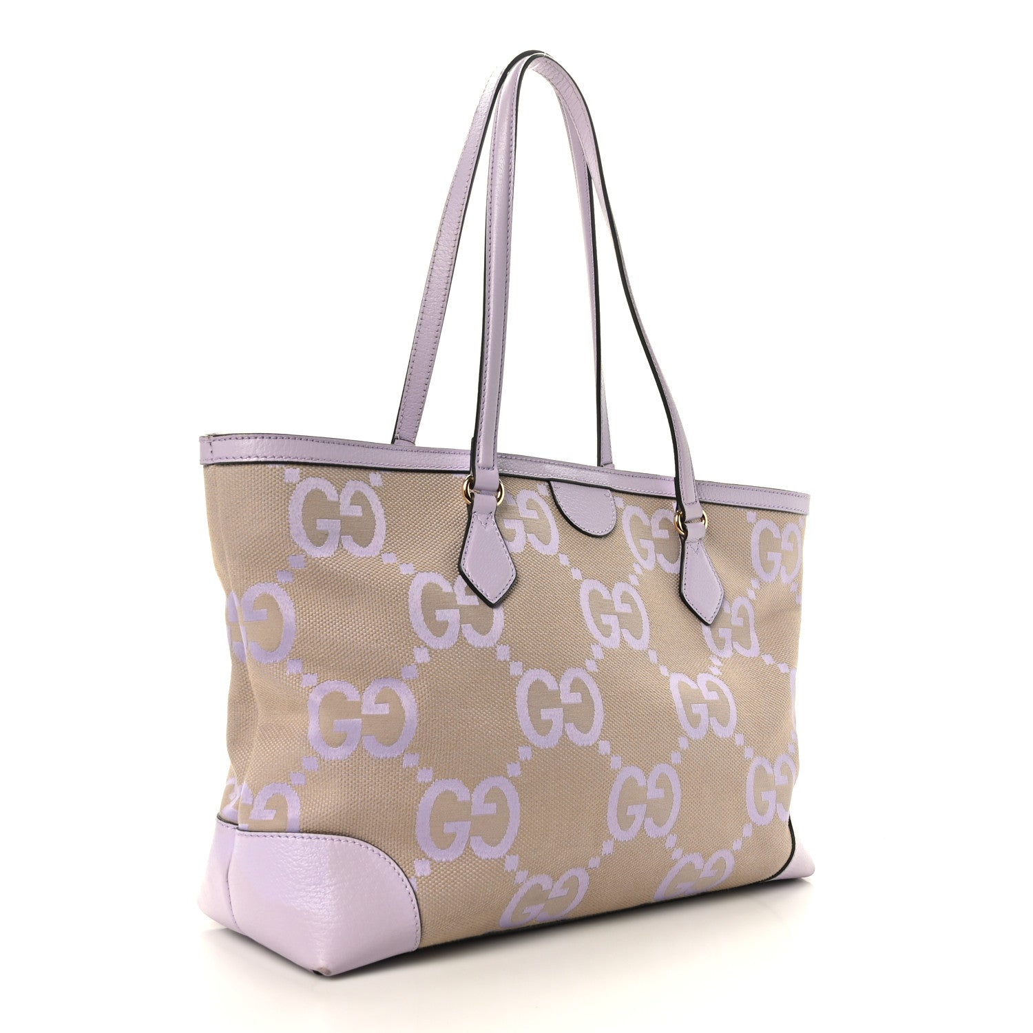 Gucci Monogram Jumbo GG Textured Dollar Calfskin Medium Ophidia Shopping Tote Beige Lapis 3 of 11