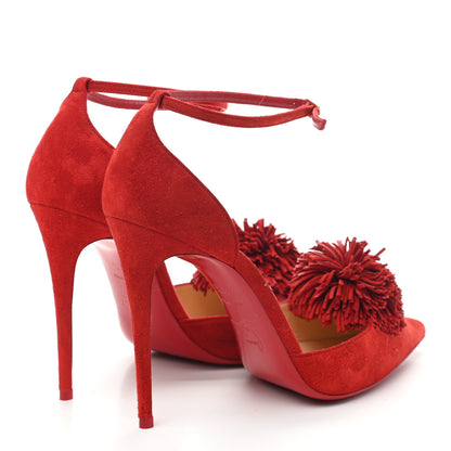 Christian Louboutin Veau Velours Tsarou 100 Pumps 37.5 Flamenco 4 of 7