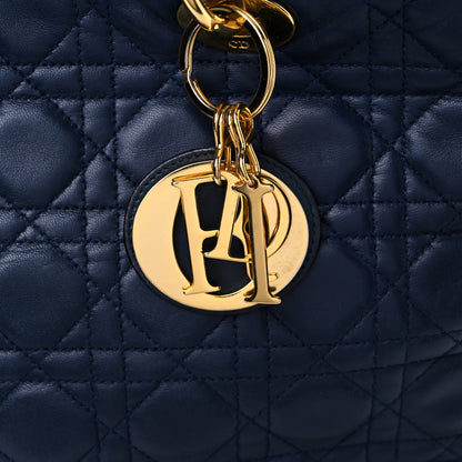 Christian Dior Lambskin Cannage Large Lady Dior Navy 16 of 24