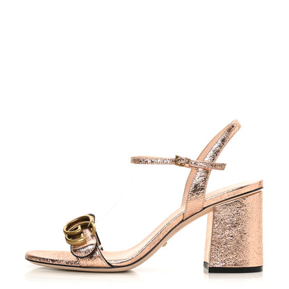 Gucci Galassia GG Marmont Ankle Wrap 75mm Sandals 38.5 Salmone 1 of 7