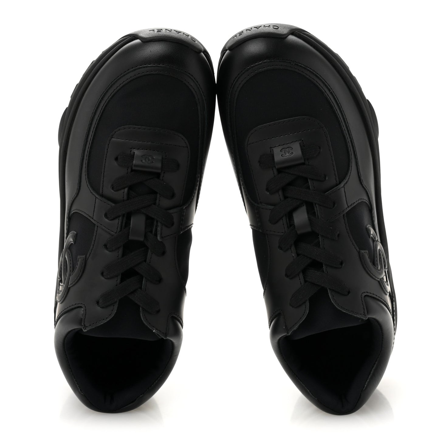 Lambskin Fabric CC Sneakers 39 Black