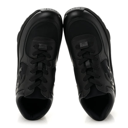 Chanel Lambskin Fabric CC Sneakers 39 Black 2 of 9
