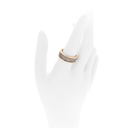 David Yurman 18K Rose Gold Cognac Diamond Pave Streamline Three Row Band Ring 60 9 2 of 5