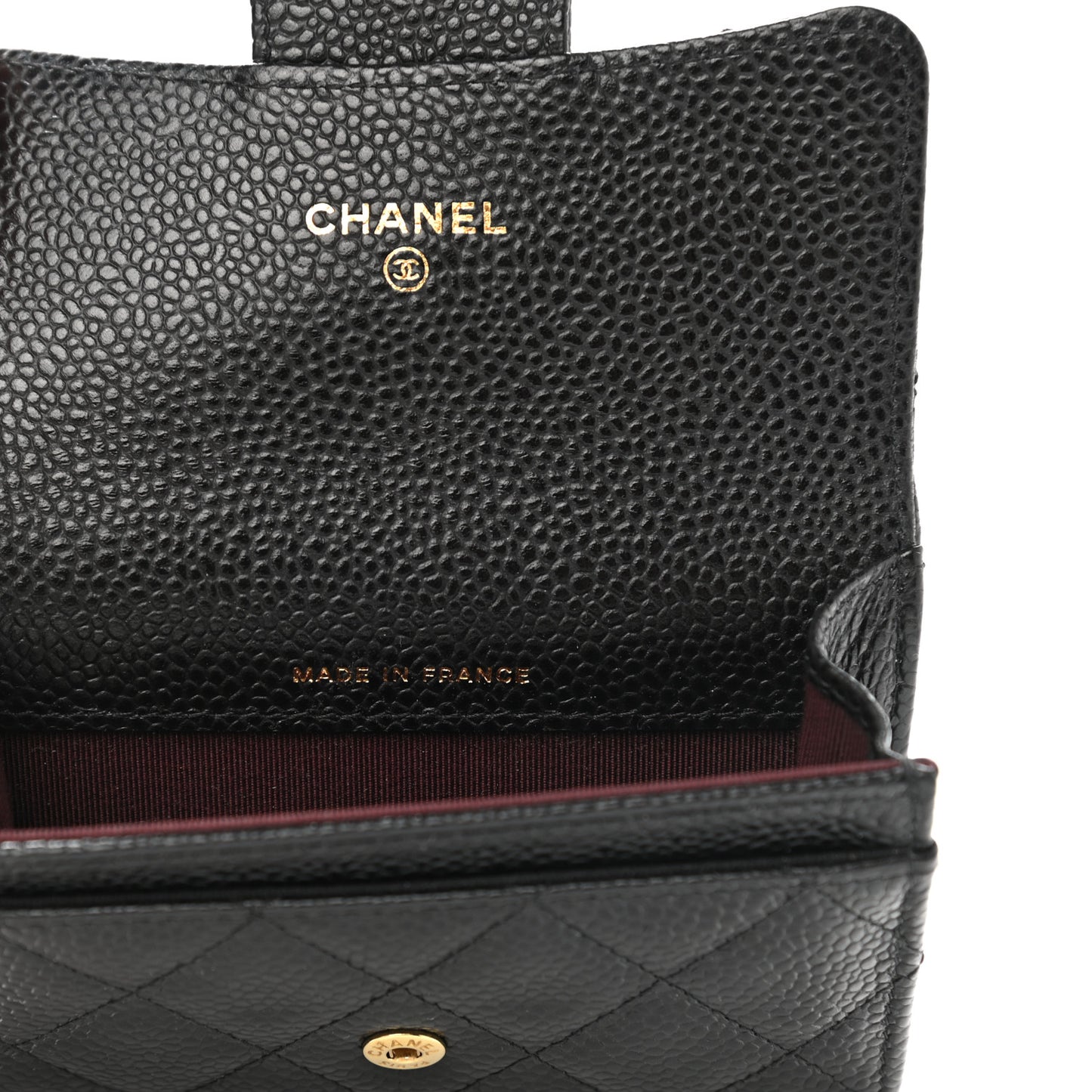 Caviar Quilted Flap Card Holder Black