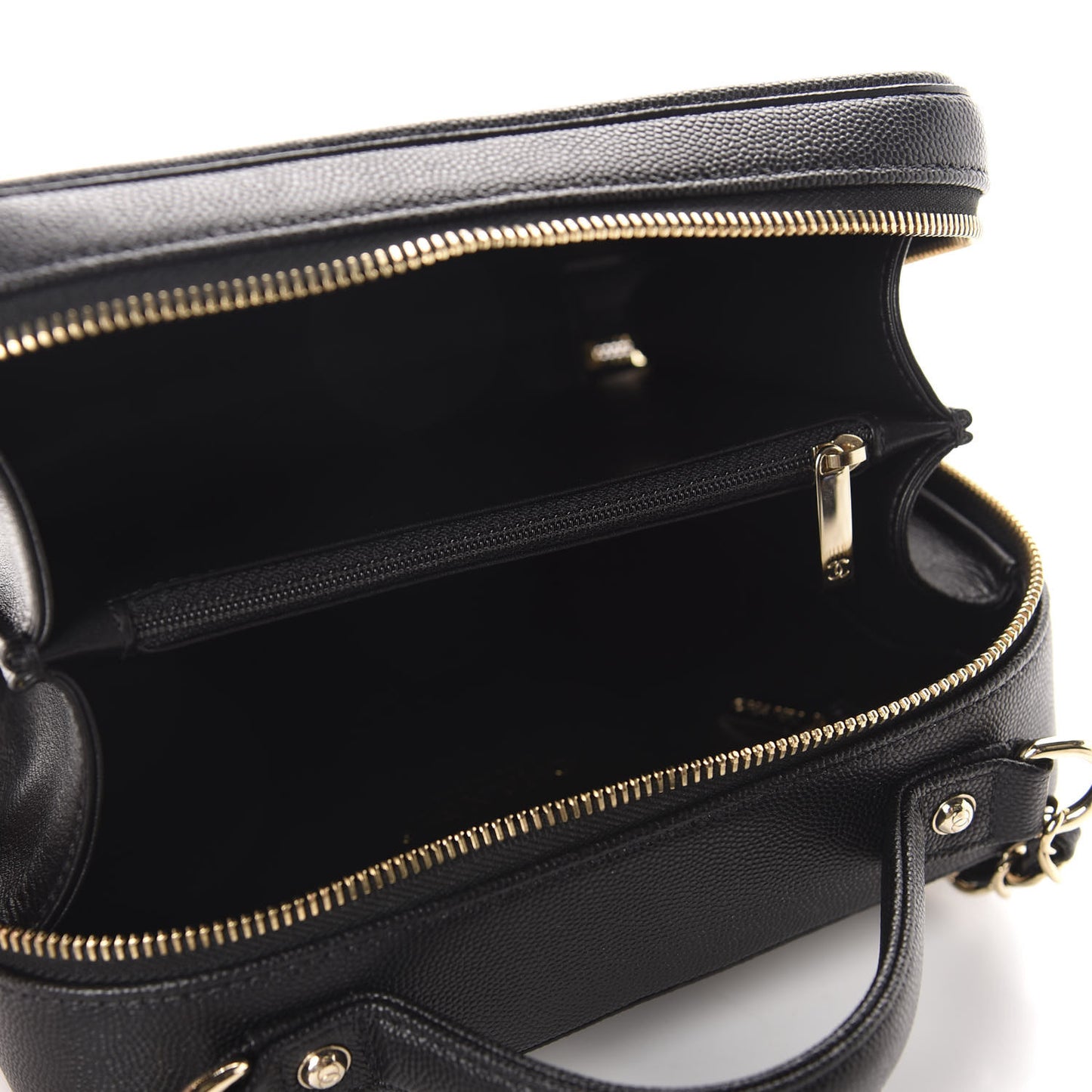 Caviar Quilted Medium CC Filigree Vanity Case Black