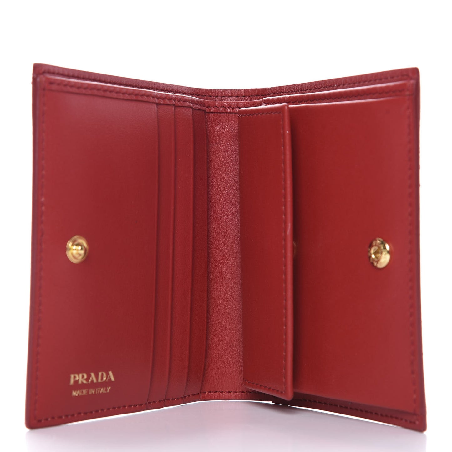 Saffiano Vernice Triangle Compact Wallet Red