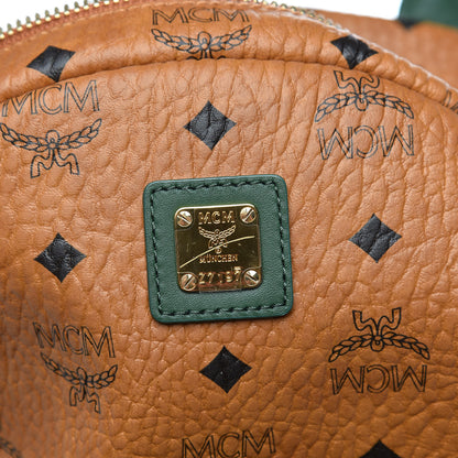 MCM Visetos Medium Stark Backpack Cognac Safari Green 8 of 10