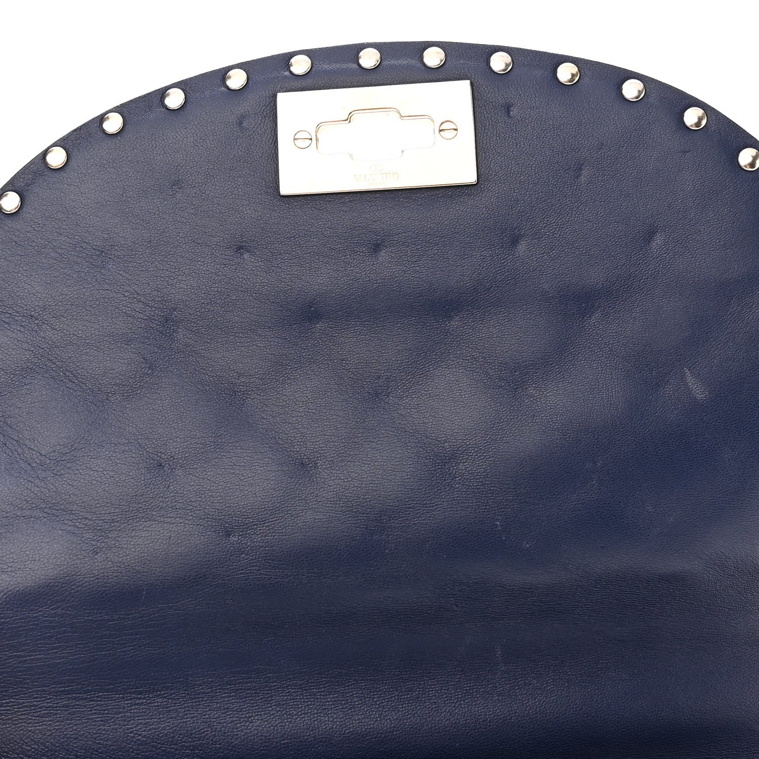 Valentino Garavani Nappa Medium Rockstud Spike Halfmoon Saddle Bag Blue 11 of 11