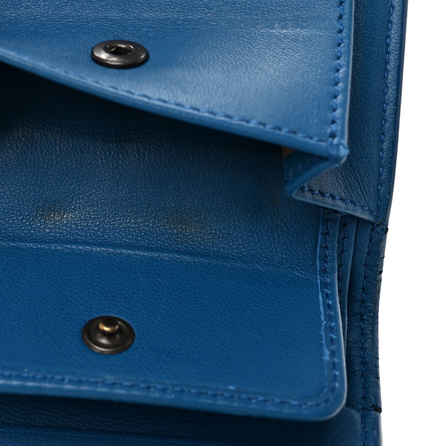 Nappa Intrecciato Mini Wallet Blue