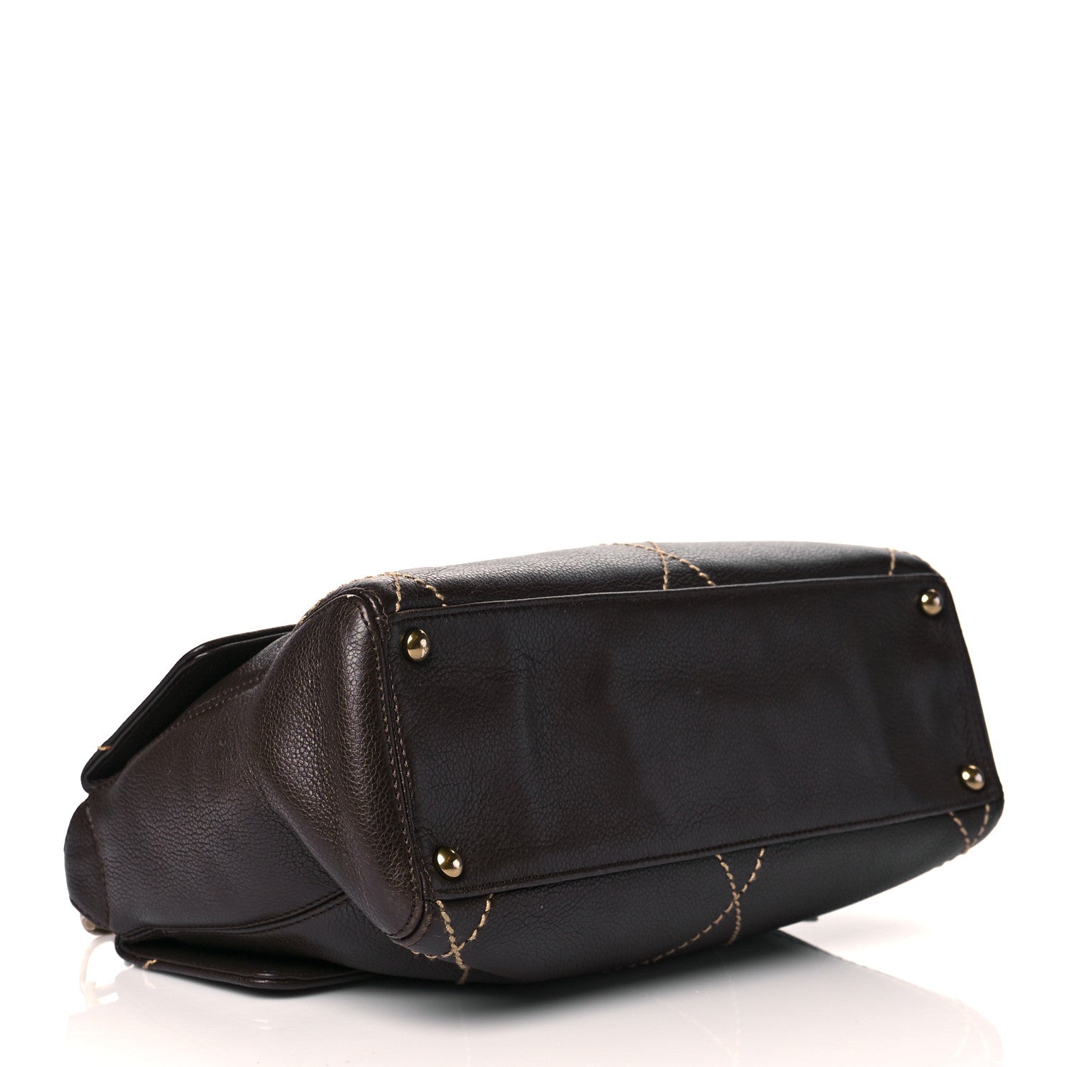 Chanel Calfskin Diamond Stitch Surpique Flap Bag Dark Brown 4 of 10