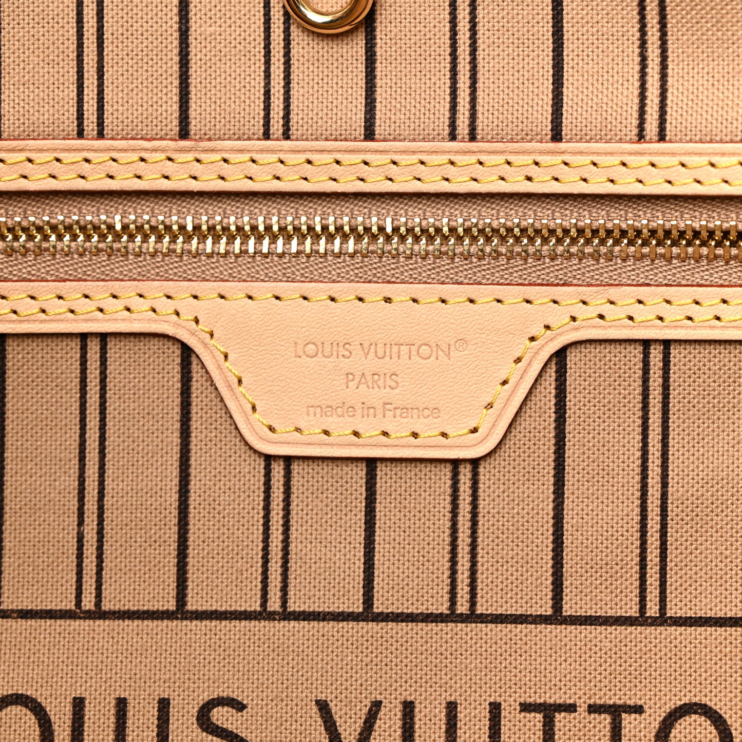Monogram Stamped Inside Out Neverfull Bandouliere GM Beige