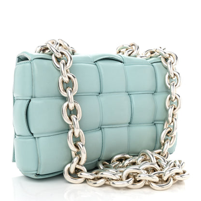 Bottega Veneta Lambskin Maxi Intreccio Padded Chain Cassette Crossbody Bag Spearmint 3 of 9