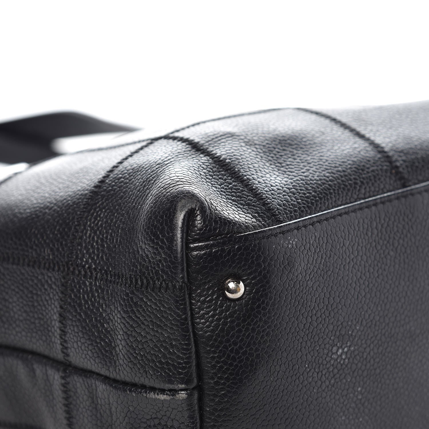 Chanel Caviar Square Stitched Tote Black 18 of 28