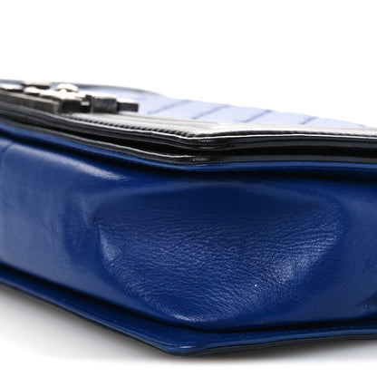 Chanel Lambskin Quilted Medium Boy Flap Black Blue Fonce 10 of 12