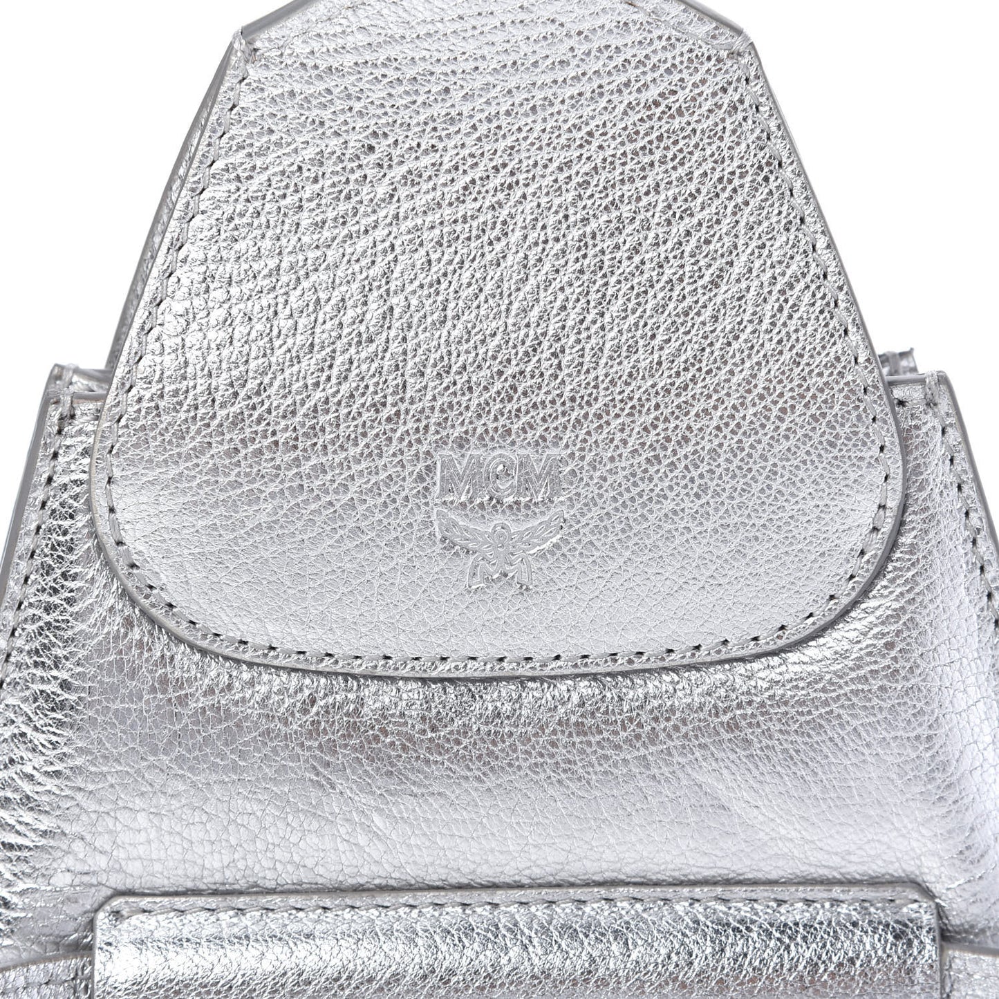Metallic Calfskin Milano Belt Bag Silver