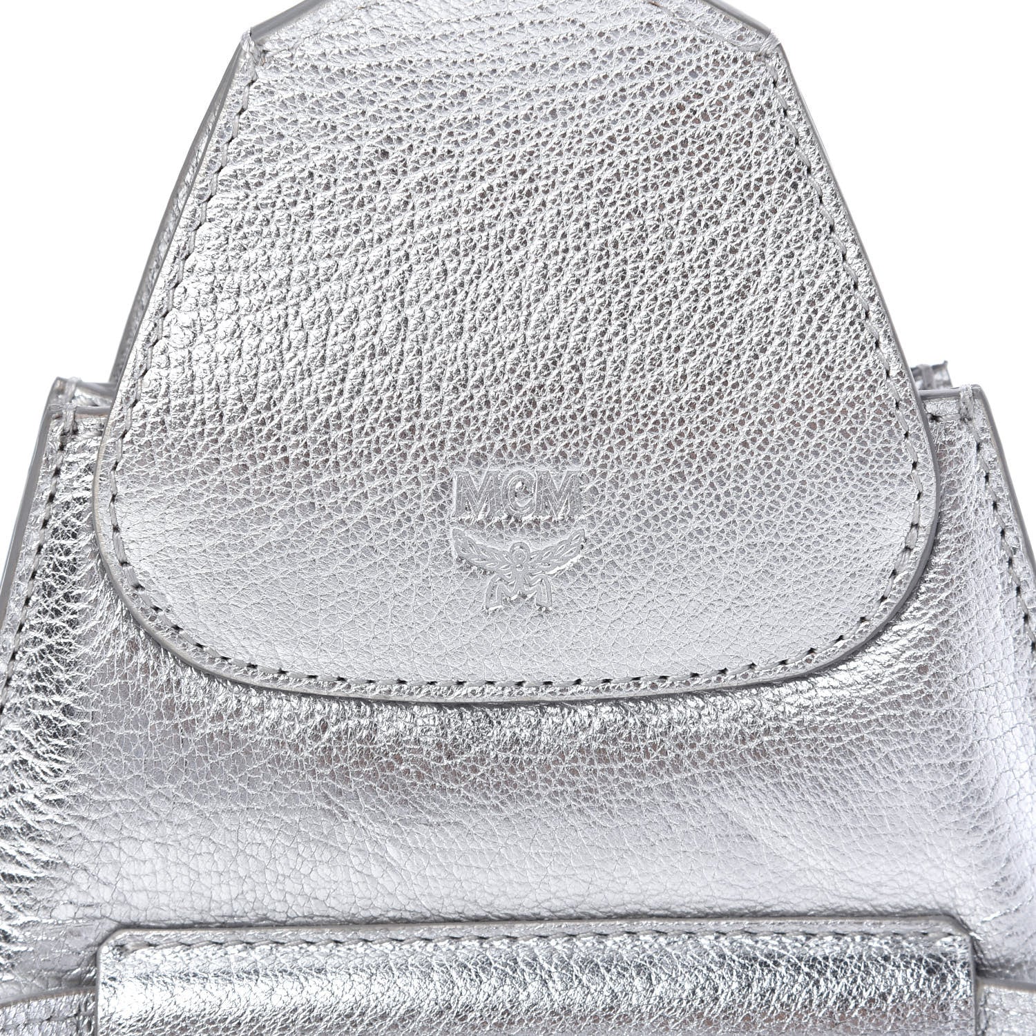 MCM Metallic Calfskin Milano Belt Bag Silver 9 of 10