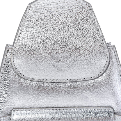 MCM Metallic Calfskin Milano Belt Bag Silver 9 of 10