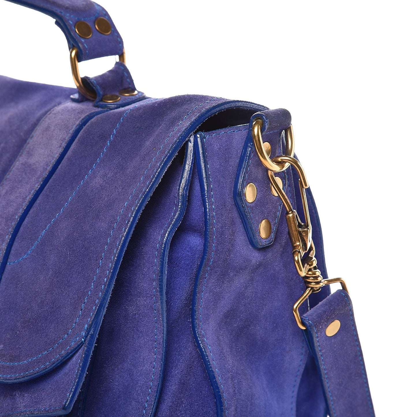 Suede PS1 Large Satchel Cobalt