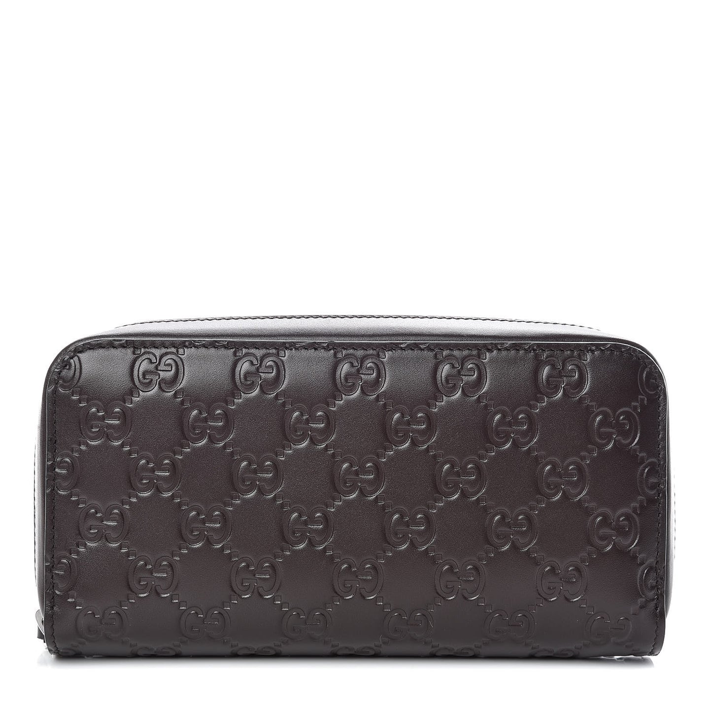 Guccissima Large Zip Around Wallet Chocolate